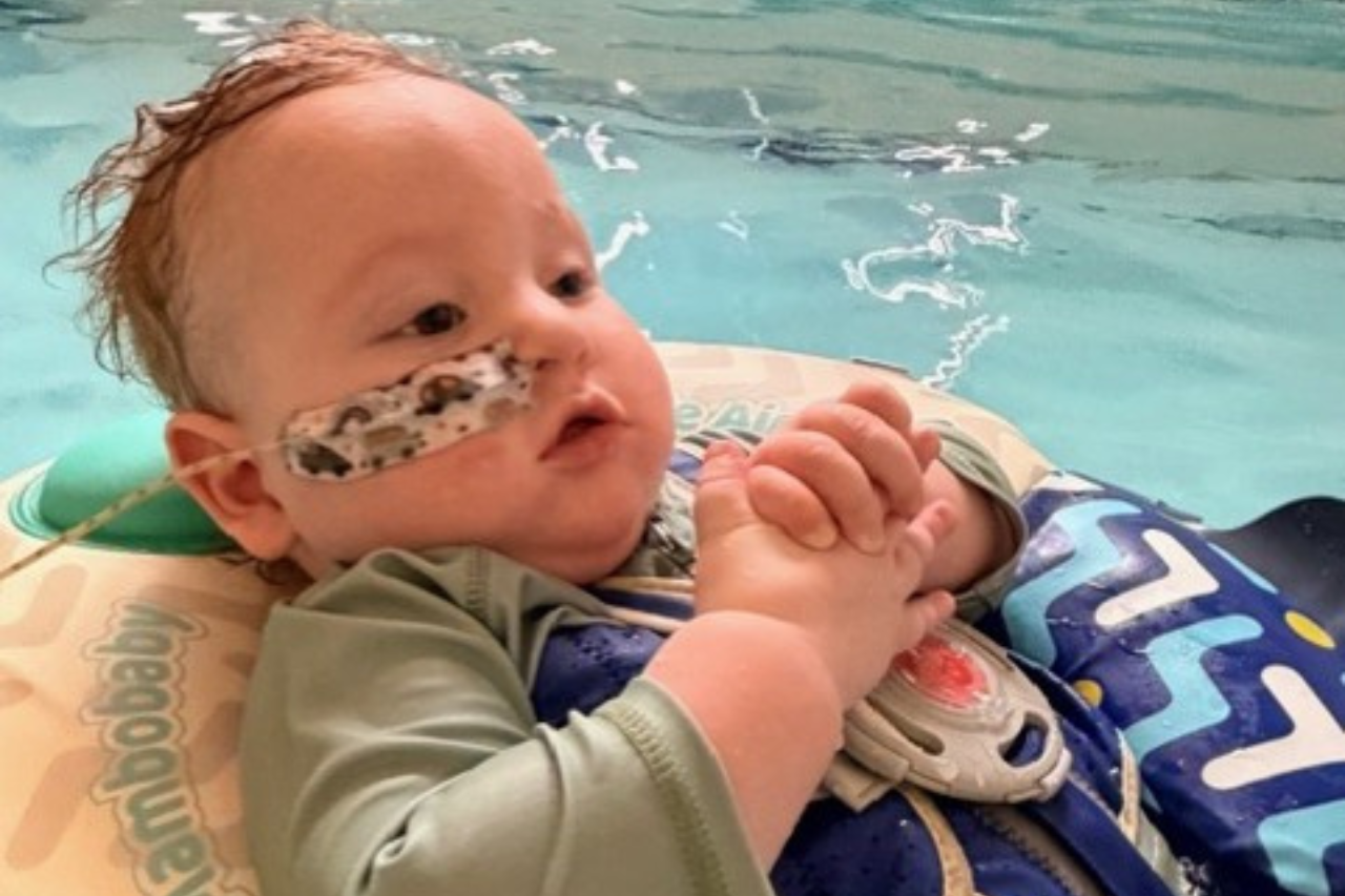 Supported child in pool